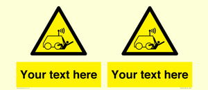 Custom warning run over by operator controlled machine